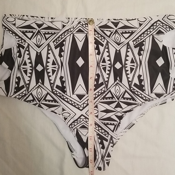 High Waisted Bikini Tribal Print Underwire Push Up - Picture 6 of 8